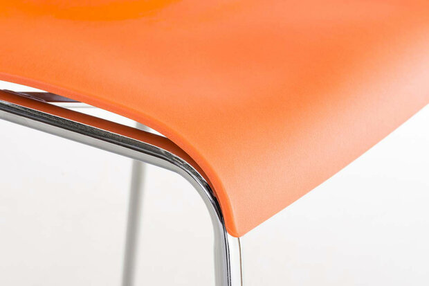 Barkruk Heovor Chroom 4-poots frame, Oranje