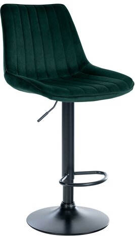 Barkruk Tino Fluweel zwart, Groen