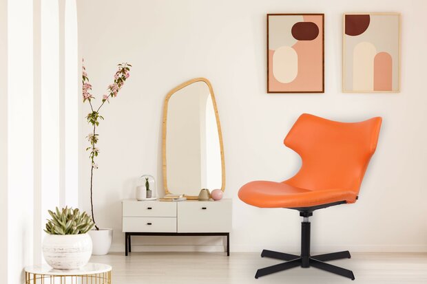Ligstoel Wallend Kunstleer, Oranje