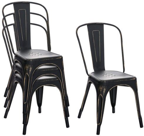 4-delige set stoelen Binedekt antiek, Zwart