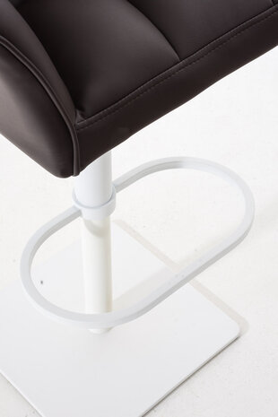 2-delige set barkruk Domasa kunstleer wit, Bruin