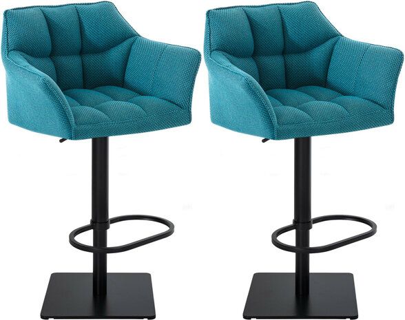 2-delige set barkruk Domasa stof zwart, 