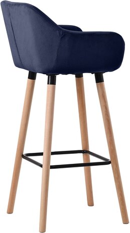 Barkruk Grint Fluweel, Blauw