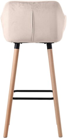 2-delige set barkruk Grint fluweel, Creme