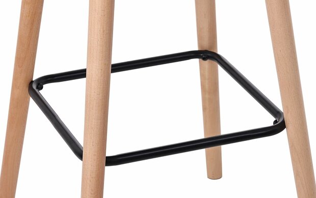 2-delige set barkruk Grint fluweel, Grijs
