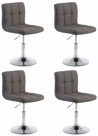 4-delige set Palma Lounger V2 Stof, Grijs