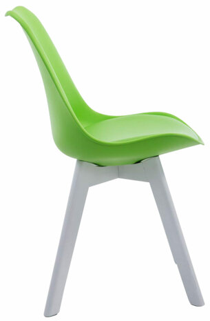 4-delige set bezoekersstoelen Birnii V2 Wit Kunstleer, Groen