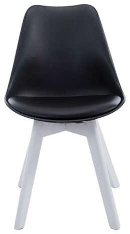4-delige set bezoekersstoelen Birnii V2 Wit Kunstleer, Zwart