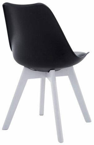 4-delige set bezoekersstoelen Birnii V2 Wit Kunstleer, Zwart