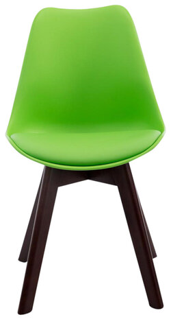 4-delige set bezoekersstoelen Birnii V2 Walnoot kunstleer, Groen
