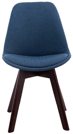 4-delige set bezoekersstoelen Birnii V2 Walnoot Stof, Blauw