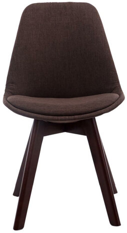 4-delige set bezoekersstoelen Birnii V2 Walnoot Stof, Bruin