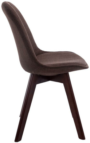 4-delige set bezoekersstoelen Birnii V2 Walnoot Stof, Bruin