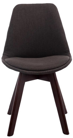 4-delige set bezoekersstoelen Birnii V2 Walnoot Stof, Grijs