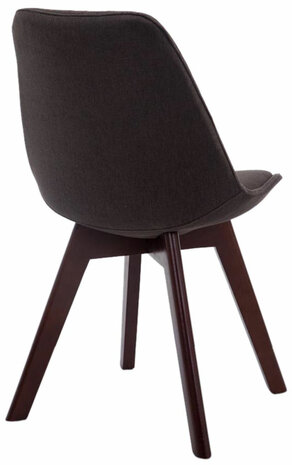 4-delige set bezoekersstoelen Birnii V2 Walnoot Stof, Grijs