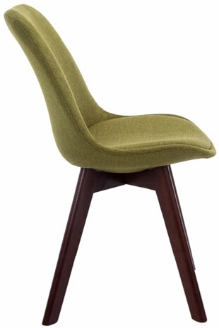 4-delige set bezoekersstoelen Birnii V2 Walnoot Stof, Groen