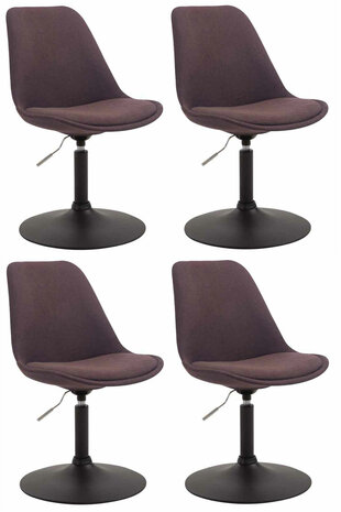 4-delige set stoelen Miverack B Stof, Bruin