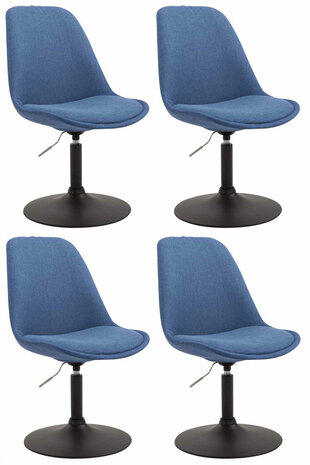 4-delige set stoelen Miverack B Stof, Blauw