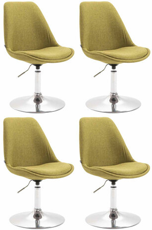 4-delige set stoelen Miverack C stof, Groen