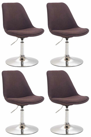 4-delige set stoelen Miverack C Stof, Bruin