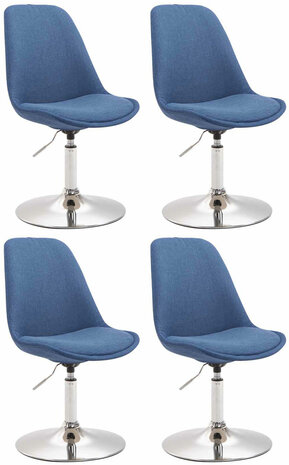 4-delige set stoelen Miverack C Stof, Blauw