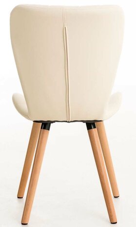 4-delige set eetkamerstoel Alde kunstleer, Creme