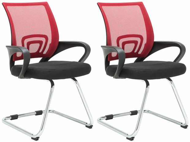 Set van 2 bezoekersstoelen Aeruke, Rood