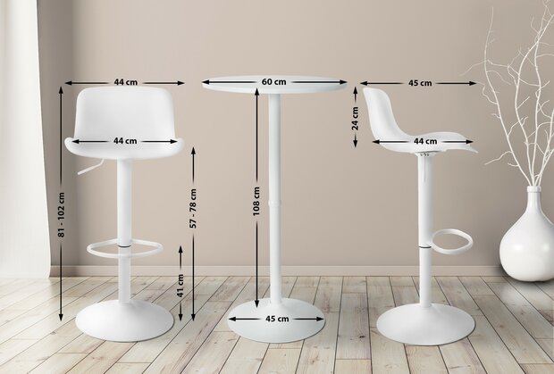 2-persoons Bartafel Set Madore, Wit