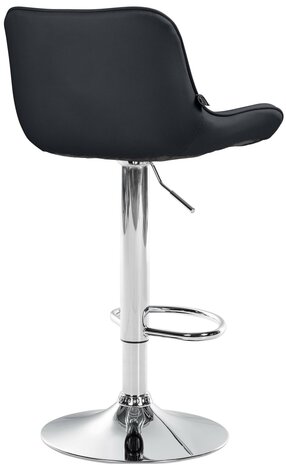 Barstoel Venoro Kunstleer chroom, Zwart