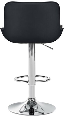 Barstoel Venoro Kunstleer chroom, Zwart