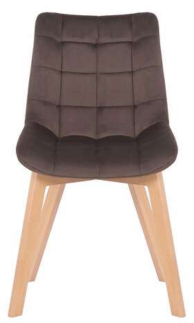 2-delige set eetkamerstoelen Pissaac fluweel, Bruin