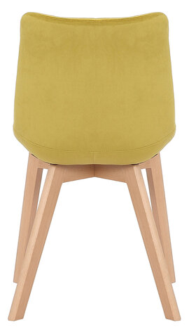 2-delige set eetkamerstoelen Pissaac fluweel, Geel