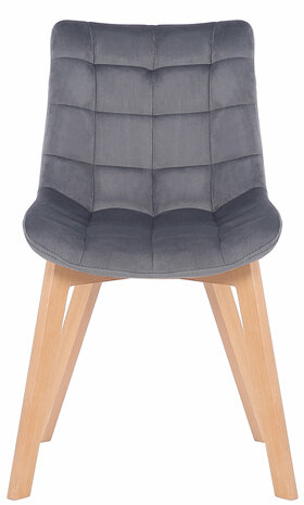 2-delige set eetkamerstoelen Pissaac fluweel, Grijs