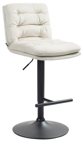 Barkruk Dimir Fluweel zwart, Creme