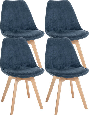 4-delige set stoel Loneras Cird, Blauw