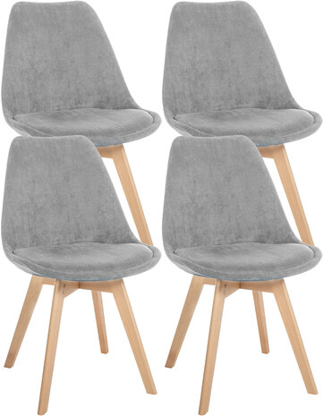 4-delige set stoel Loneras Cird, Grijs