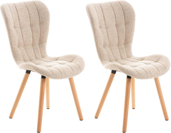 2-delige set stoel Alde Stof, Creme