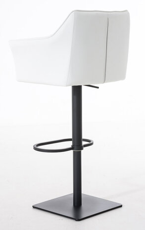 2-delige set barkrukken Domasa kunstleer zwart, Wit