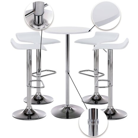 4-delige Bartafel Set Isbirg, Wit