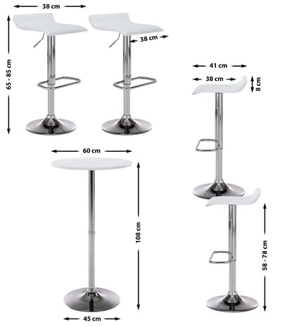 4-delige Bartafel Set Isbirg, Wit