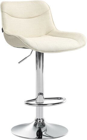 Barkruk Venoro Stof chroom, Creme