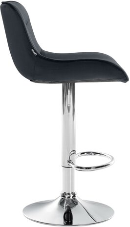 Barkruk Venoro Fluweel chroom, Zwart