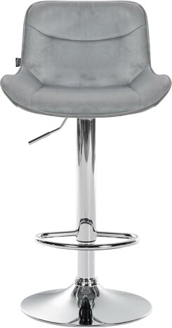 Barkruk Venoro Fluweel chroom, Grijs