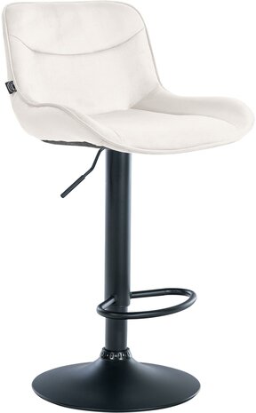 Barkruk Venoro Fluweel zwart, Creme