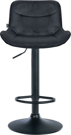 Barkruk Venoro Fluweel zwart, Zwart