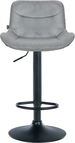 Barkruk Venoro Fluweel zwart, Grijs