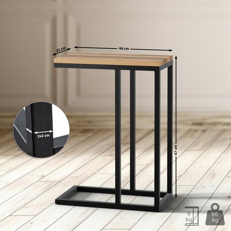 Bijzettafel Montea 46x25x63 cm, 