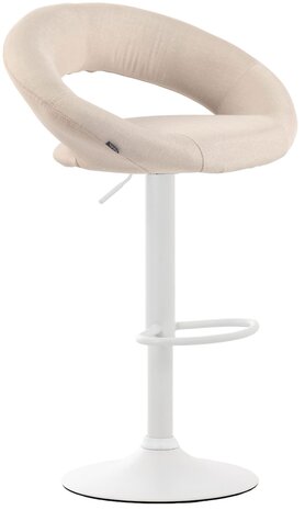 2-delige set barkrukken Alindo stof wit, Creme