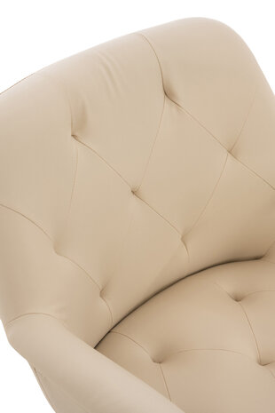 Eetkamerstoel Longfard Kunstleer, Creme
