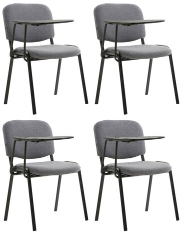 4-delige set stoelen Kin met inklapbare tafel stof, Grijs